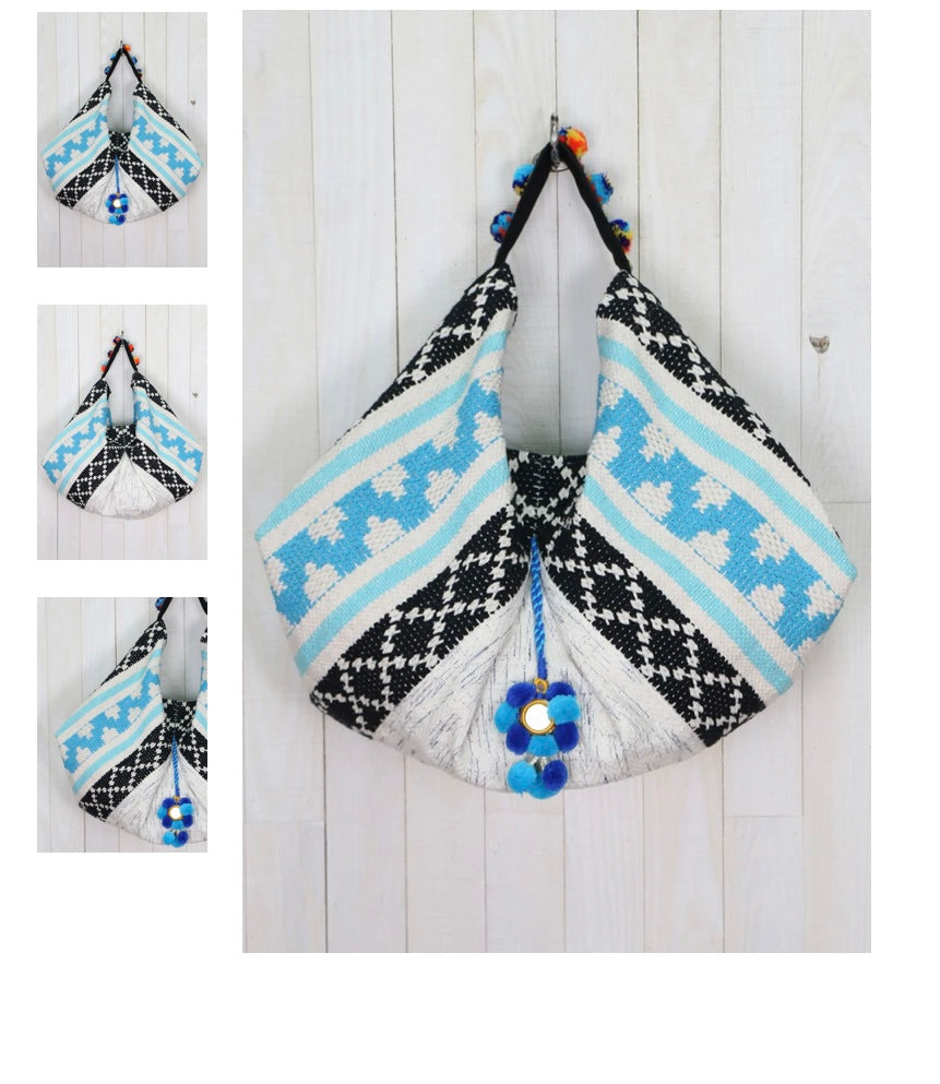 Hand Woven Jacquard Bag by Lovestitch - Freebohochic