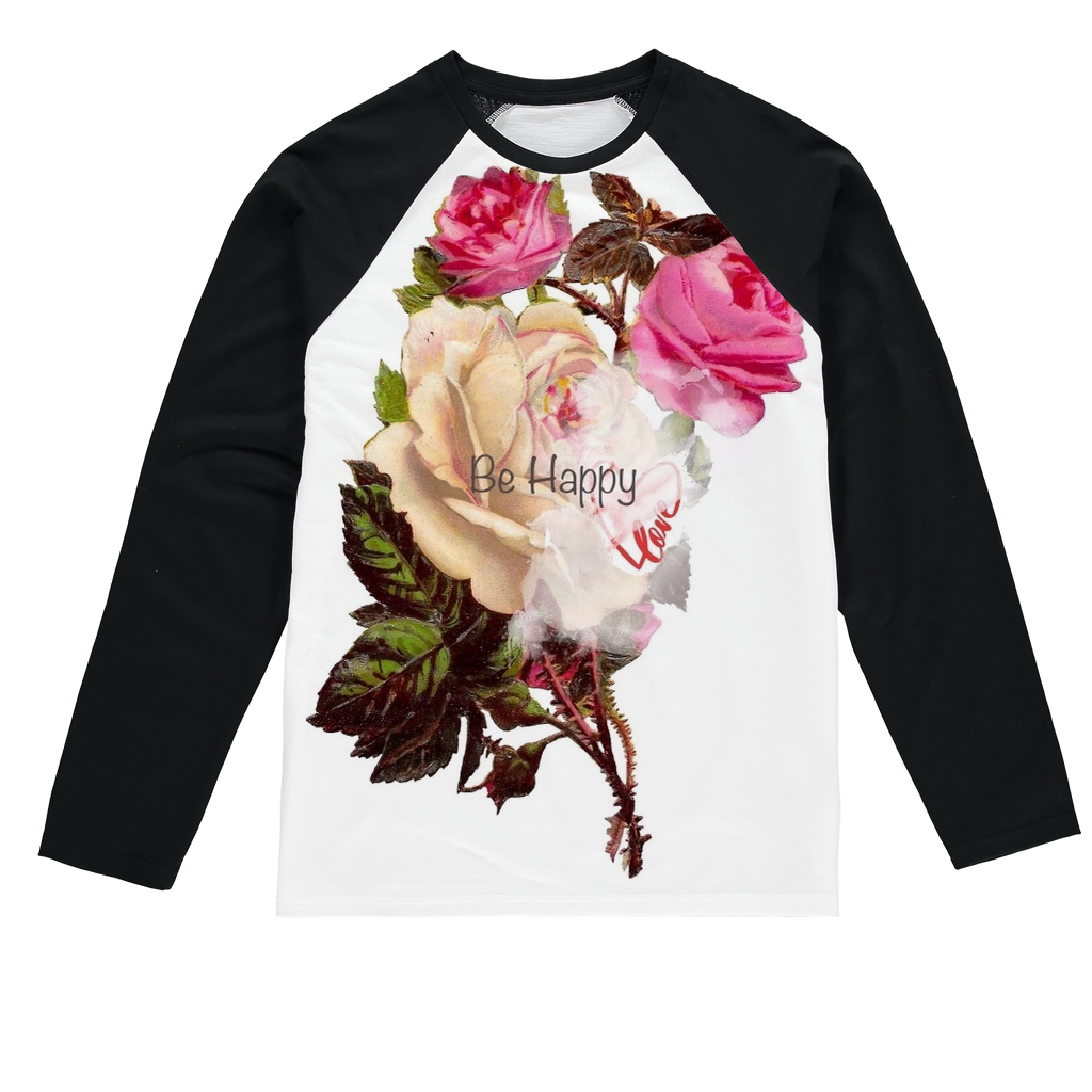 Rose Collection Sublimation Baseball Long Sleeve T-Shirt - Freebohochic