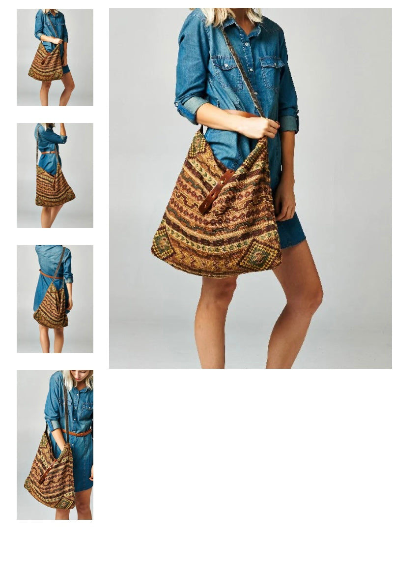 Savannah Woven Shoulder Bag by Lovestitch - Freebohochic