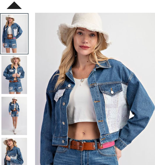 Denim Crop Jacket - Freebohochic