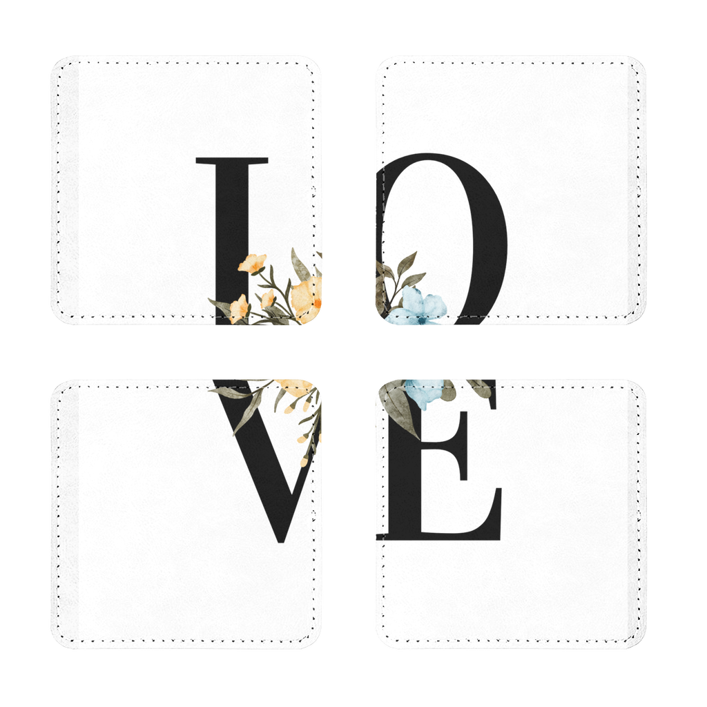 Love Collection Sublimation Coasters Pack of Four - Freebohochic