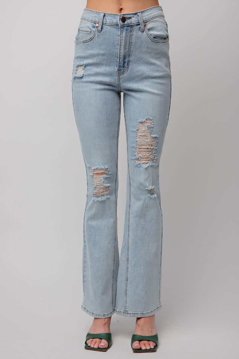 Strecth Wash Denim Pants - Freebohochic
