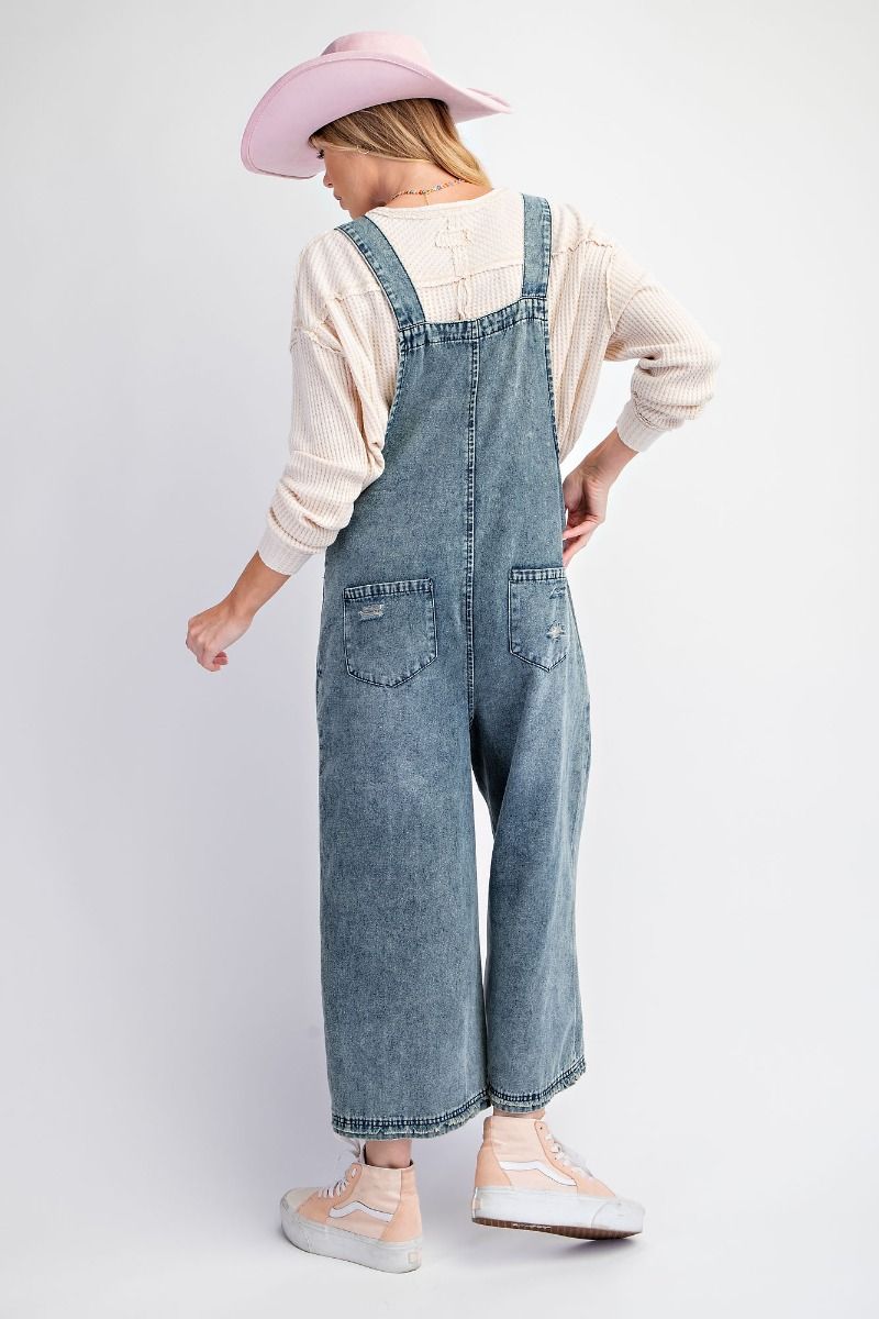 Washed Denim Overall Loose Fit - Freebohochic