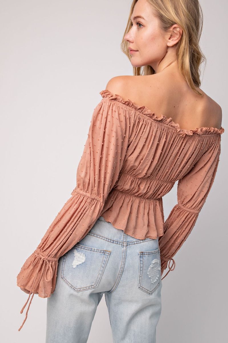 Off Shoulder Rouch Women Top - Freebohochic
